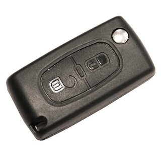 Ersatz Klappschlüssel geeignet für Citroen - 2 Tasten HU83 mit Batteriefach