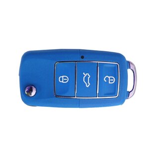 Ersatz Gehuse geeignet fr Volkswagen - 3 Tasten Luxury Keydiy Blau, HU66