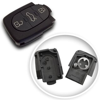 Ersatz Klappschlssel geeignet fr Volkswagen - 3 Tasten oval mit Batteriefach 1616, HU66