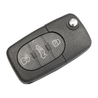Ersatz Klappschlüssel geeignet für Volkswagen - 3 Tasten ovaler Typ mit Batterieplatz 1616, HU66