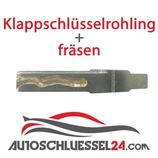 Ersatz Klappschlsselgehuse geeignet fr Volkswagen - 3 Tasten oval mit Batteriefach 2032, HU66