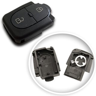 Ersatz Klappschlüsselgehäuse geeignet für Volkswagen - 2 Tasten oval mit Batteriefach 1616