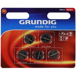 Knopfzelle GRUNDIG CR2032 Batterie, 5er Set